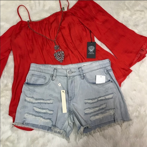 Blank NYC Pants - Blank NYC Distressed Cactus Denim Shorts Ripped